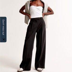 Abercrombie & Fitch Black Wide-Leg Pants